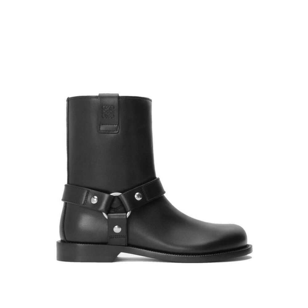 Loewe Calfskin Ankle Boots with Sleek Design Men Black